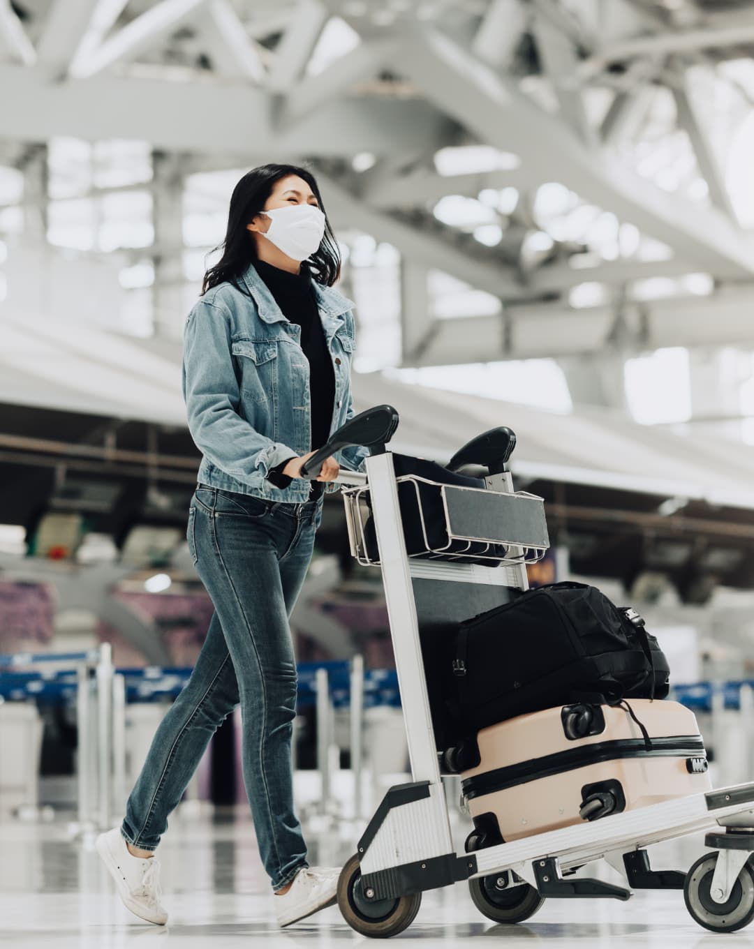 Traveler delivering a pasabuy item at the airport.