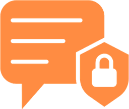 Secure in-app chat icon.